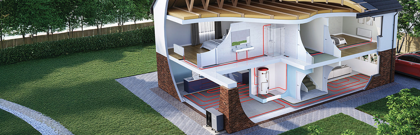 Diagram showing pipe layout throughout a house